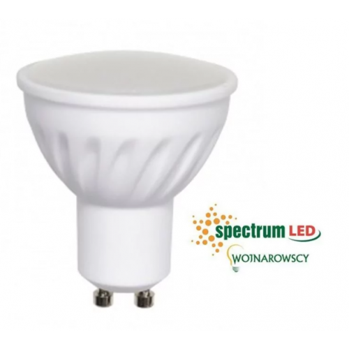 Żarówka LED GU10 230V 8W SMD ciepła biel z MLECZNĄ SZYBKĄ biała  ceramiczna WOJ+13164 SPECTRUM - 1[18].png